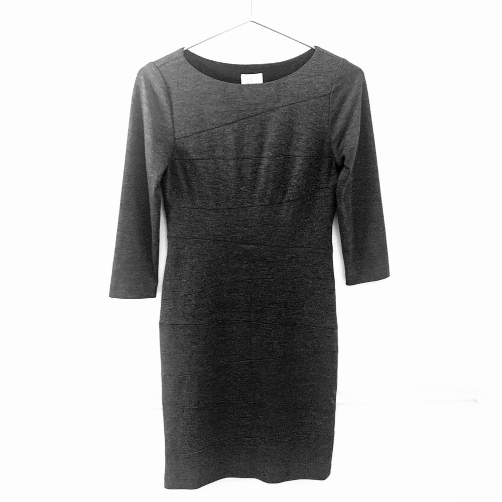 SUZI CHIN for Maggy Boutique Long Sleeve Dress, gray tweed